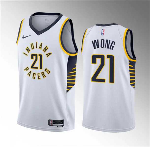 Men's Indiana Pacers #21 Isaiah Wong White 2023 Draft Association Edition Stitched Basketball Jersey Dzhi